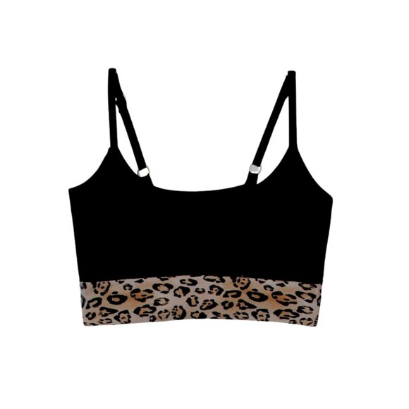 NWT PQ Swim by PilyQ Girls Leopard & Black Bikini Top Sz. 16 - Picture 1 of 1